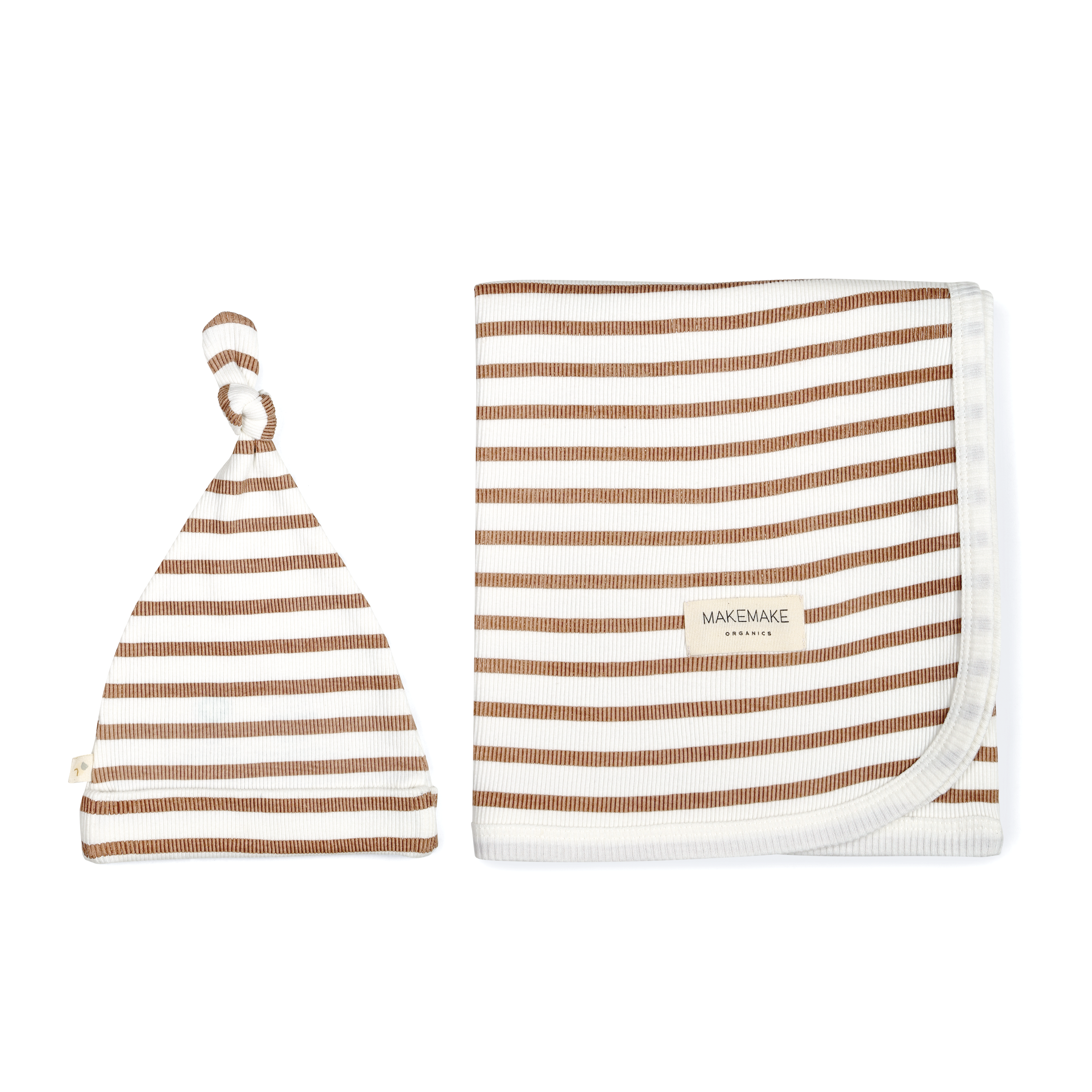 Organic Swaddle Blanket & Hat - Stripes