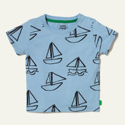 Recycled Cotton Sailboat Print Baby T-shirt