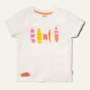 Recycled Cotton Pink Surfboard Kid T-shirt