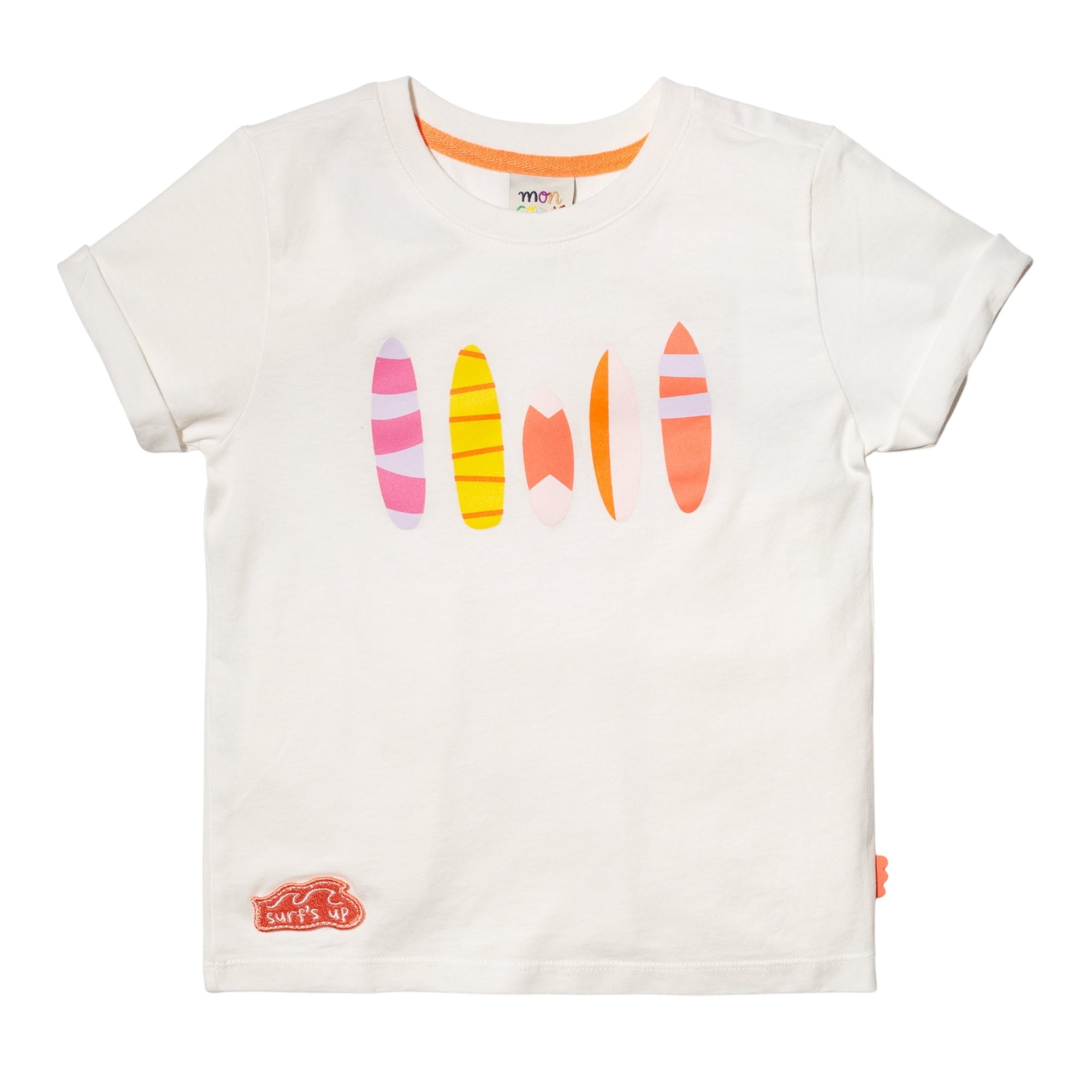 Recycled Cotton Pink Surfboard Kid T-shirt