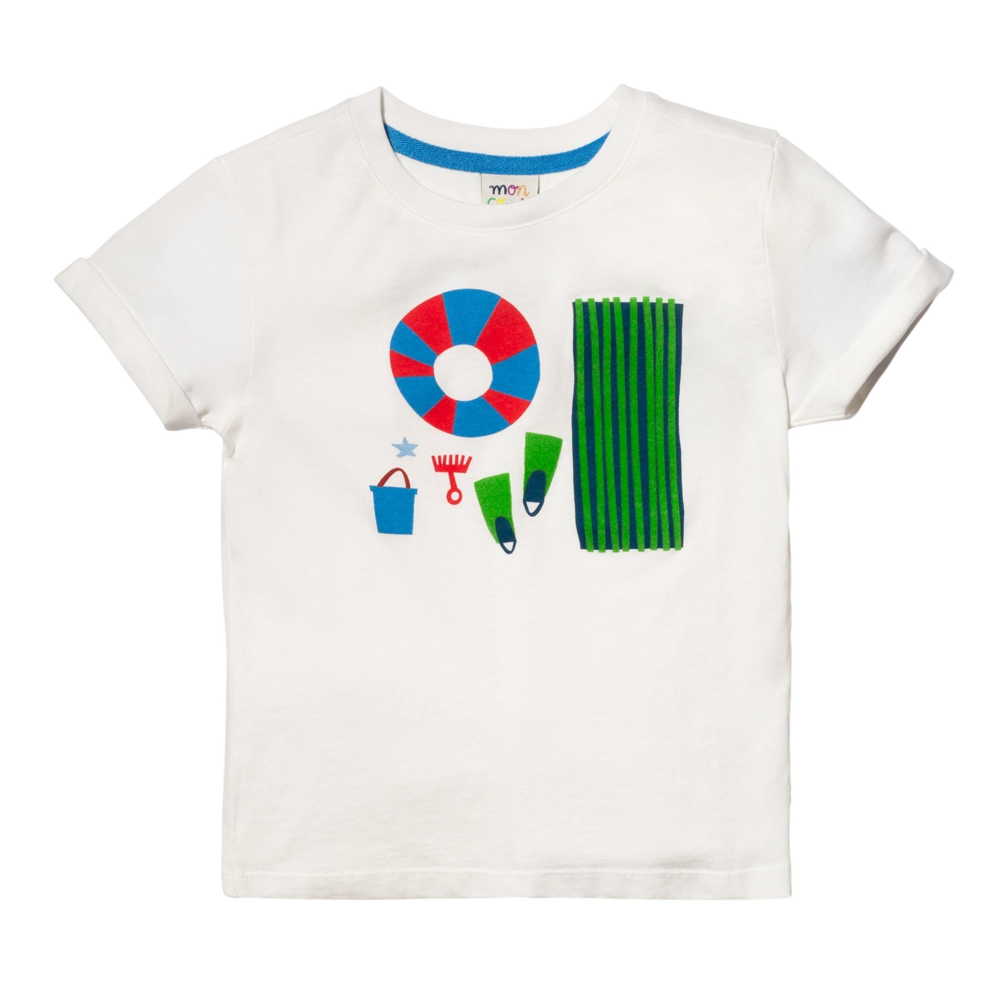 Recycled Cotton Blue Beach Party Kid T-shirt