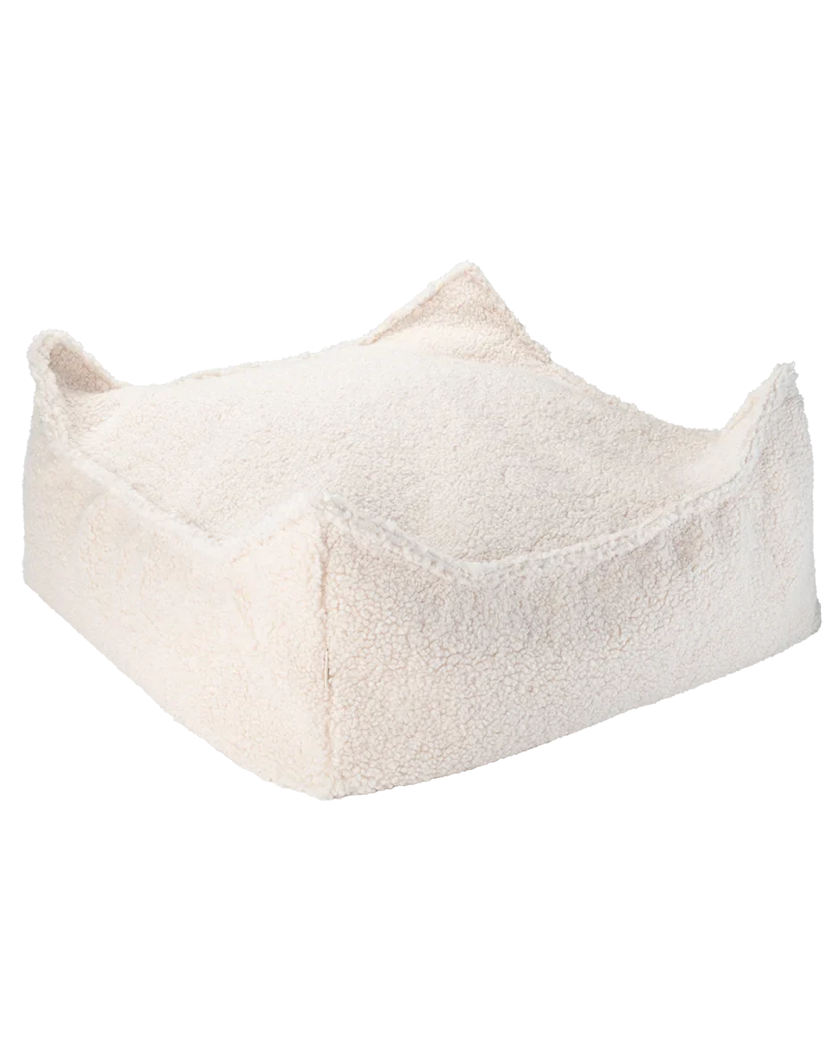 Cream White Square Ottoman Extra Cover