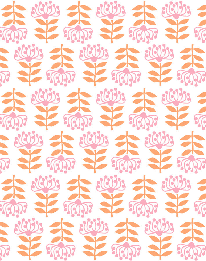 'stylized Papyrus' Wallpaper By Tea Collection - Creamsicle