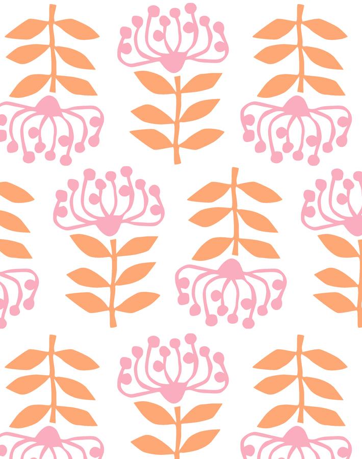 'stylized Papyrus' Wallpaper By Tea Collection - Creamsicle