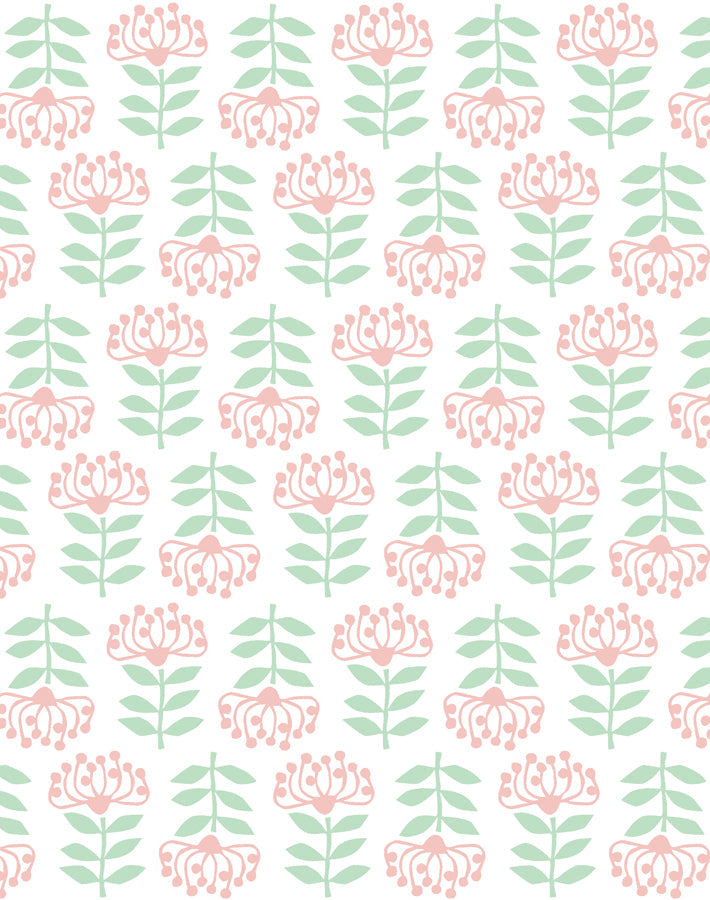 'stylized Papyrus' Wallpaper By Tea Collection - Pink