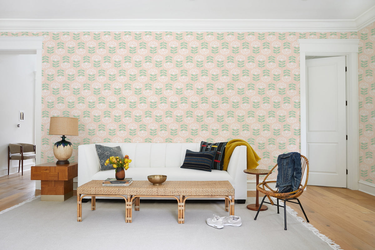 'stylized Papyrus' Wallpaper By Tea Collection - Peach