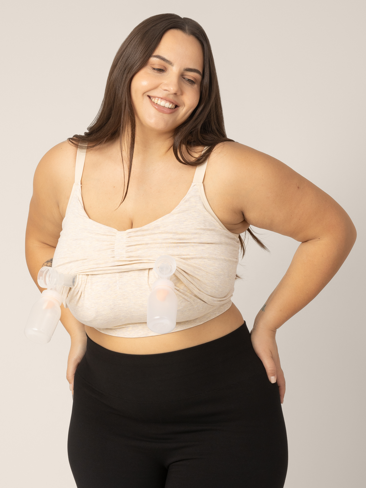 Sublime® Bamboo Hands-free Pumping Lounge & Sleep Bra | Oatmeal Heather