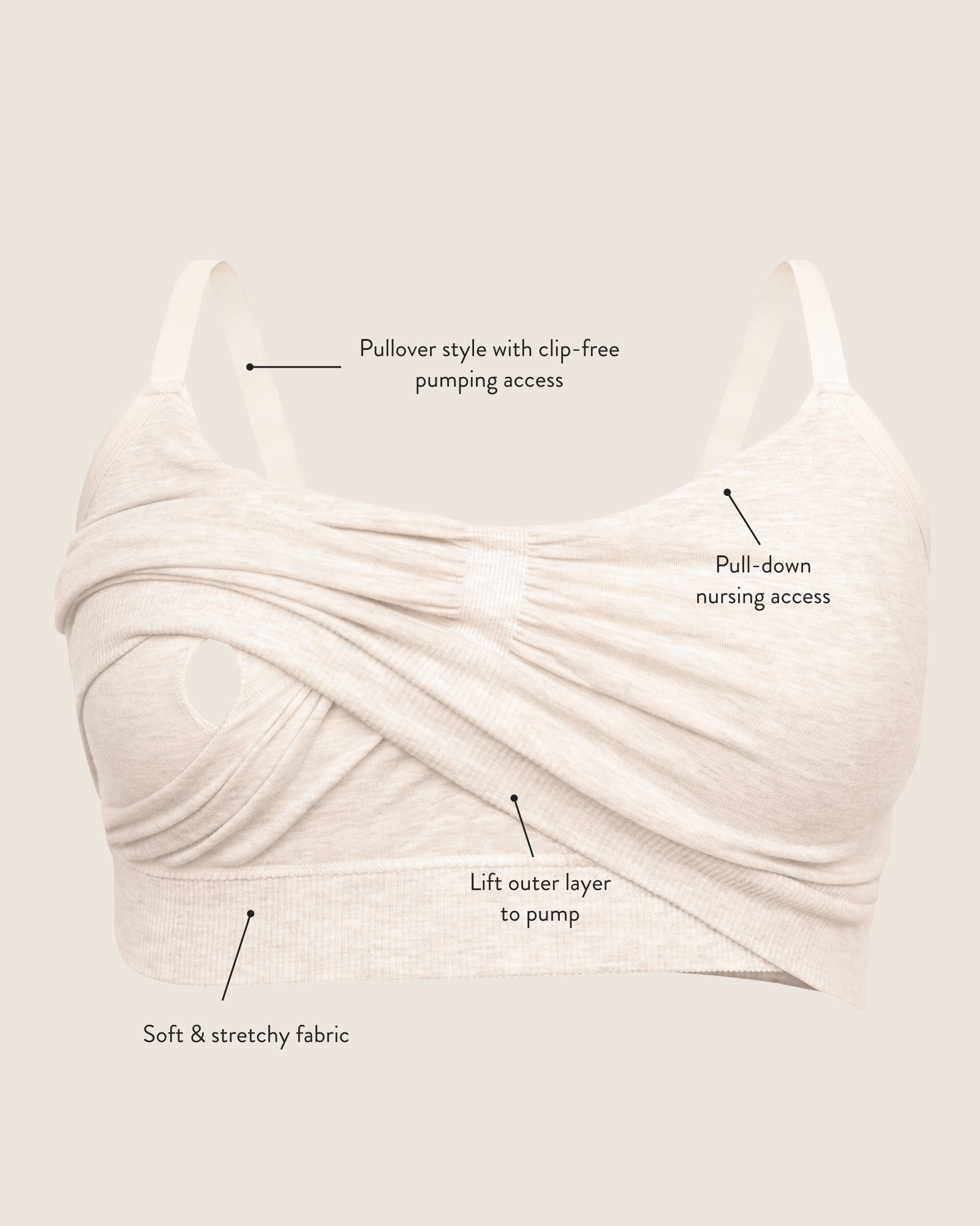 Sublime® Bamboo Hands-free Pumping Lounge & Sleep Bra | Twilight