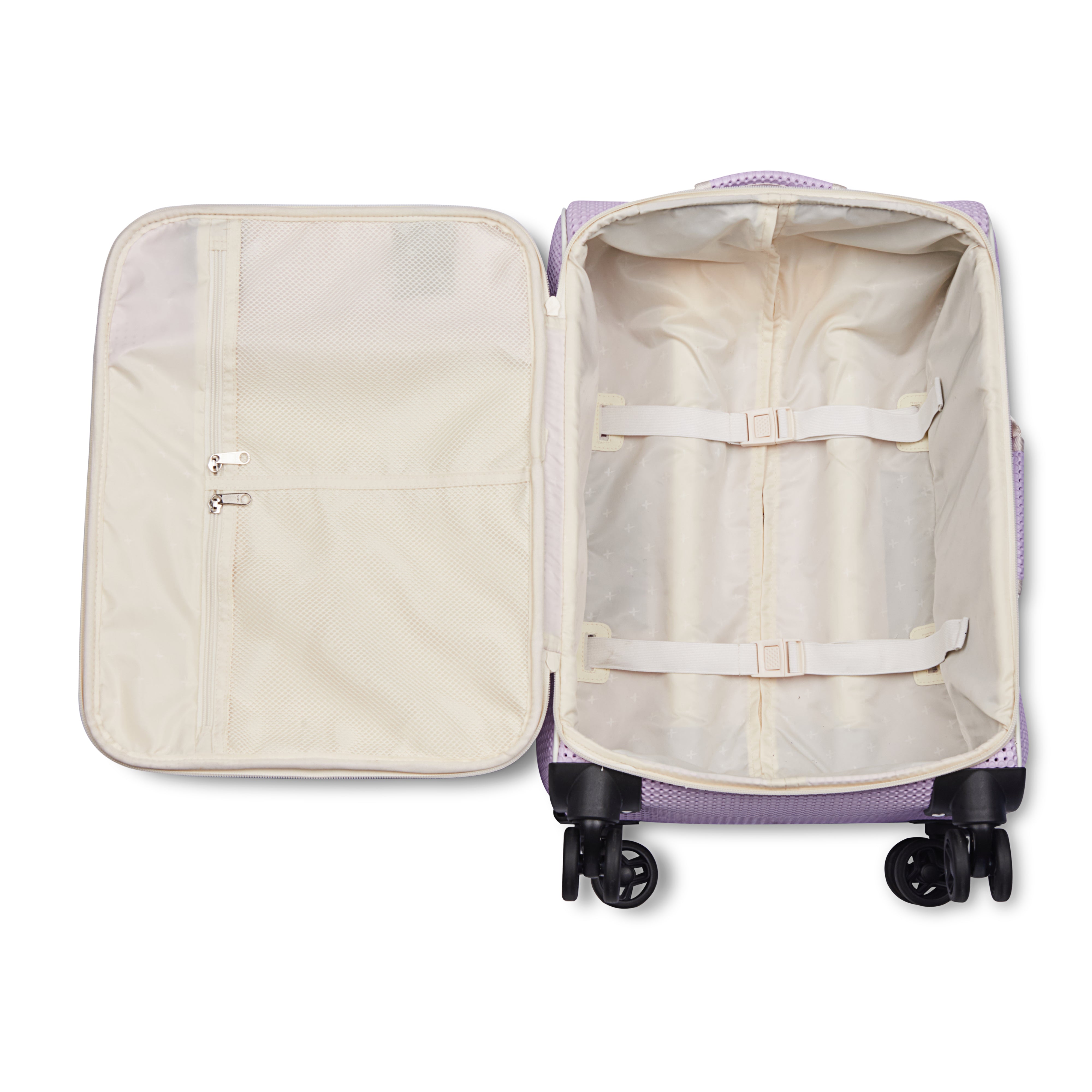 Suitcase 4 Wheel Faded Lavender With Nimix Good Vibes Set Bundle