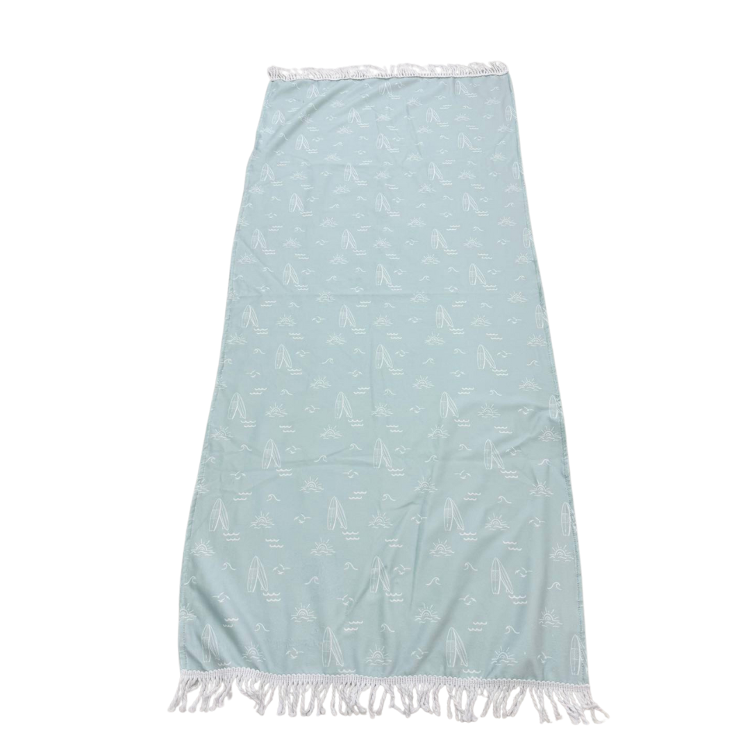 Sage Surfer Fringe Beach Towel