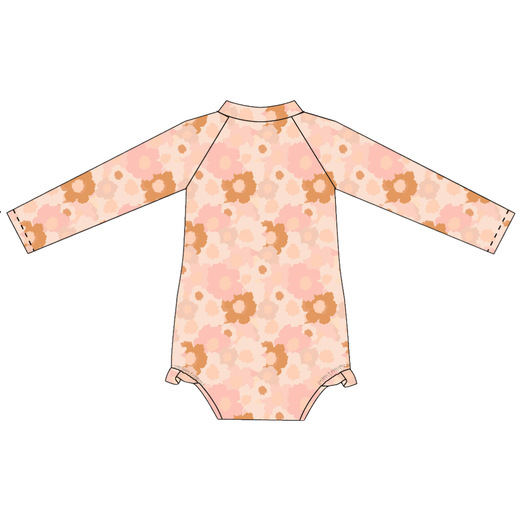 Blush Meadow Long Sleeve Swimsuit