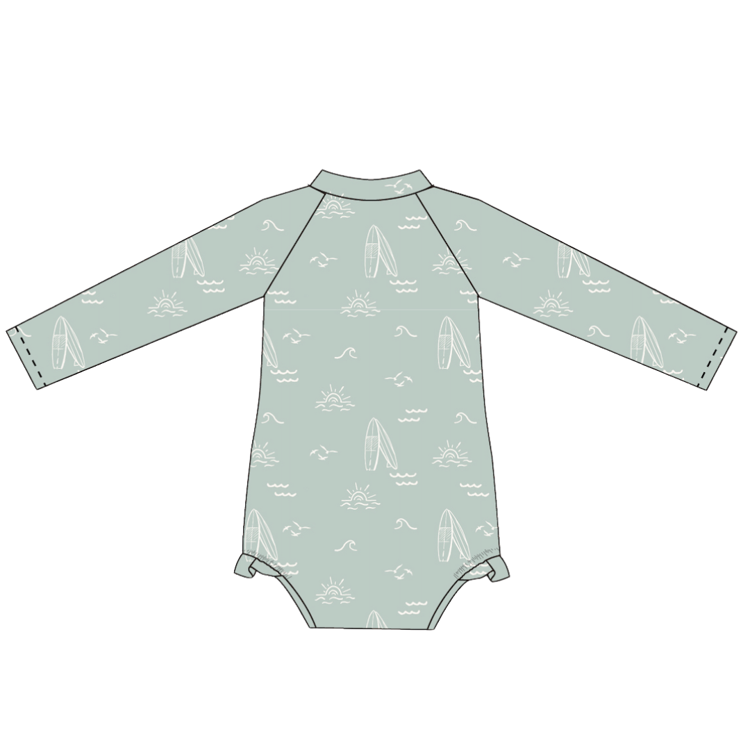 Sage Surfer Long Sleeve Swimsuit