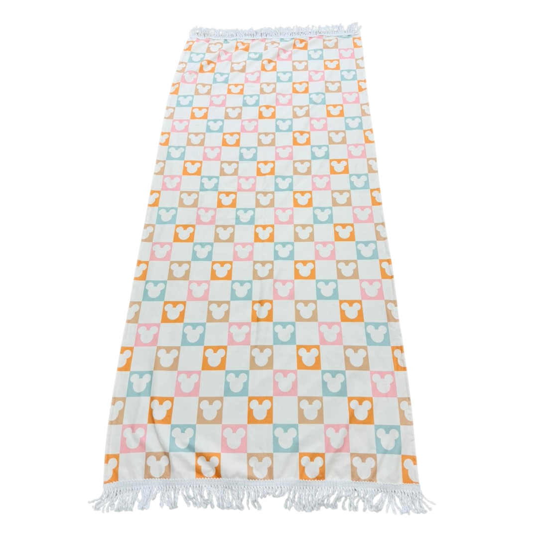 Checkered Magic Fringe Beach Towel