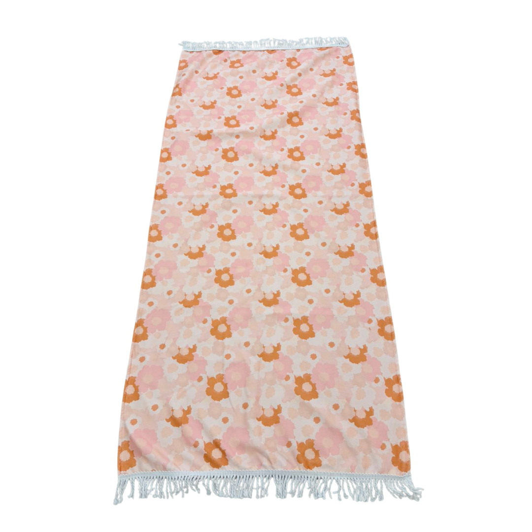 Blush Meadow Fringe Beach Towel
