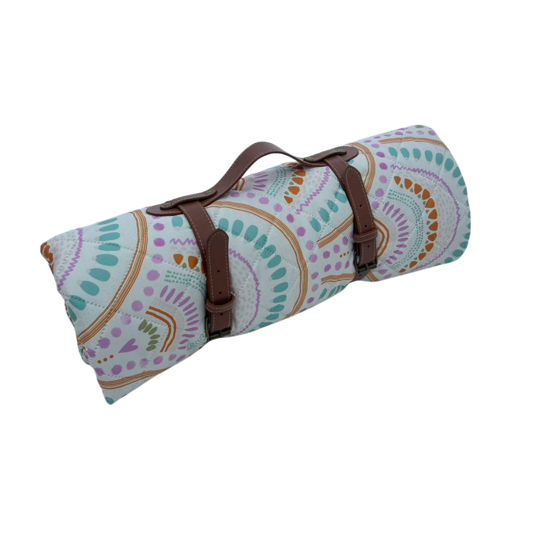 Boho Rainbows Quilted Water Resistant Beach Mat