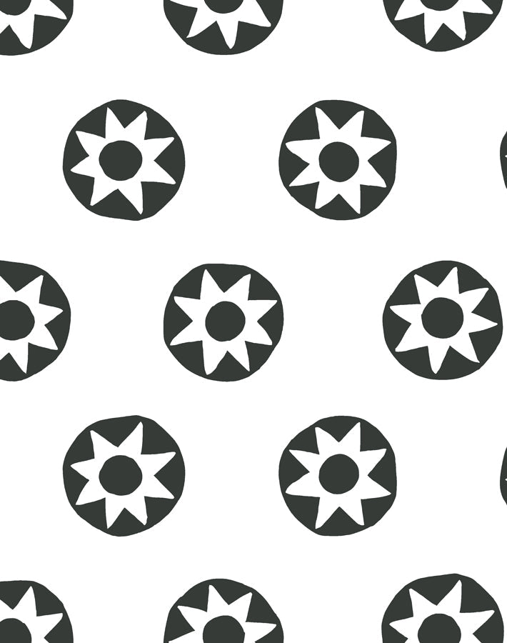 'sun Dial' Wallpaper By Tea Collection - Charcoal