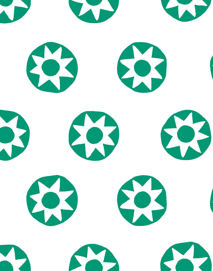 'sun Dial' Wallpaper By Tea Collection - Emerald