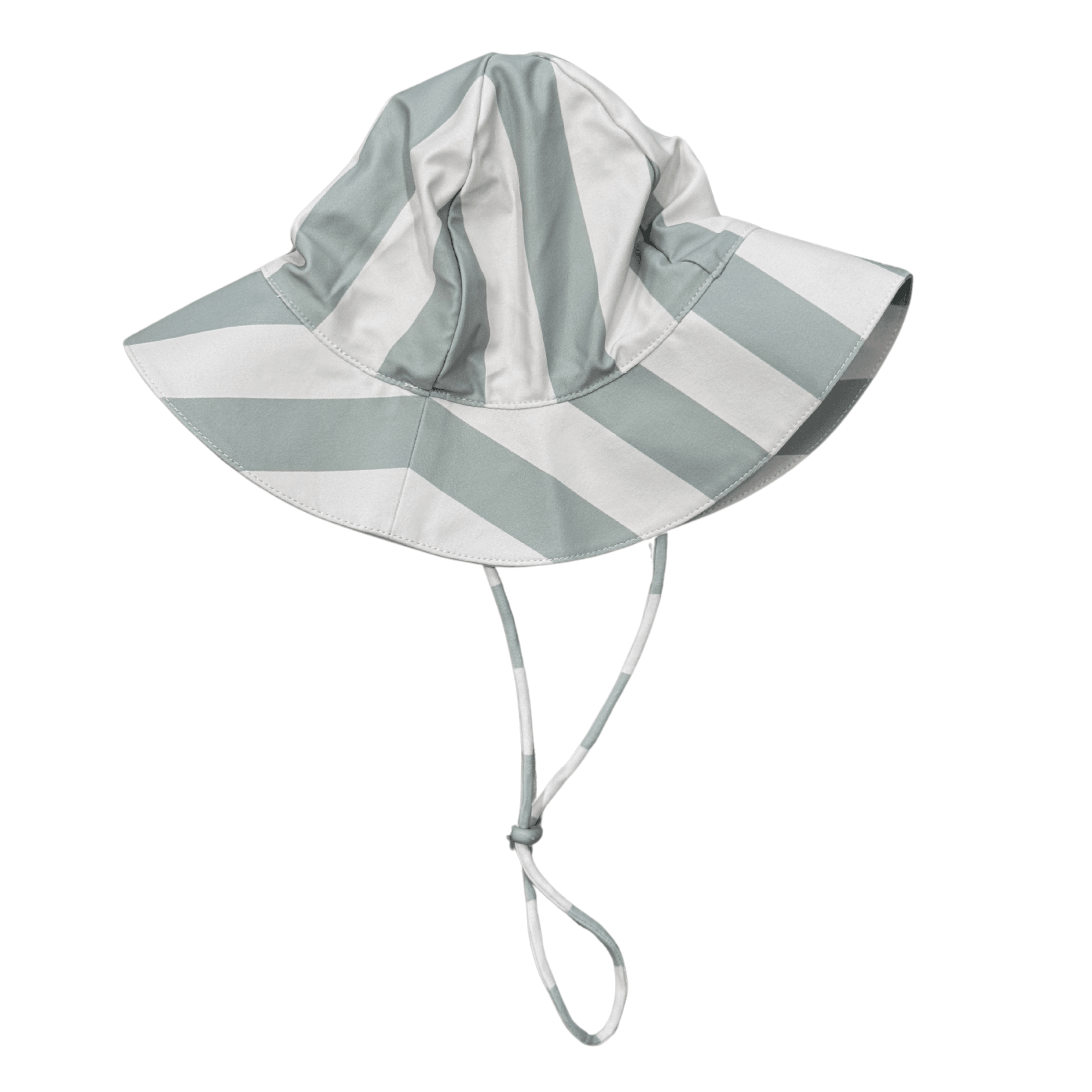 Baby Boy Sun Hat In Aqua Grey Stripe