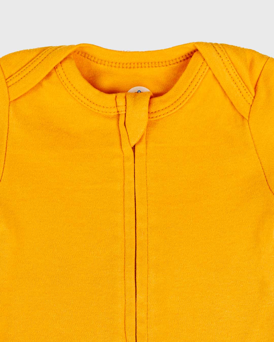 Long Sleeve Zipper Bodysuit In Sunburst, 9-12m