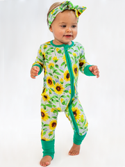 Sunflowers Zip Romper