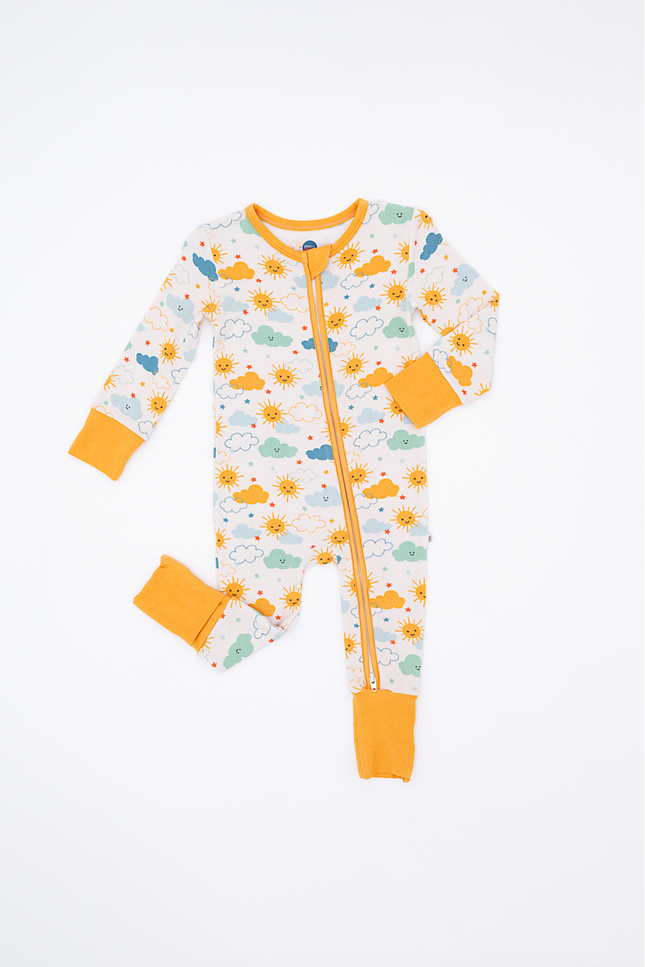 Bamboo One Piece Zip Pajama - Here Comes The Sun