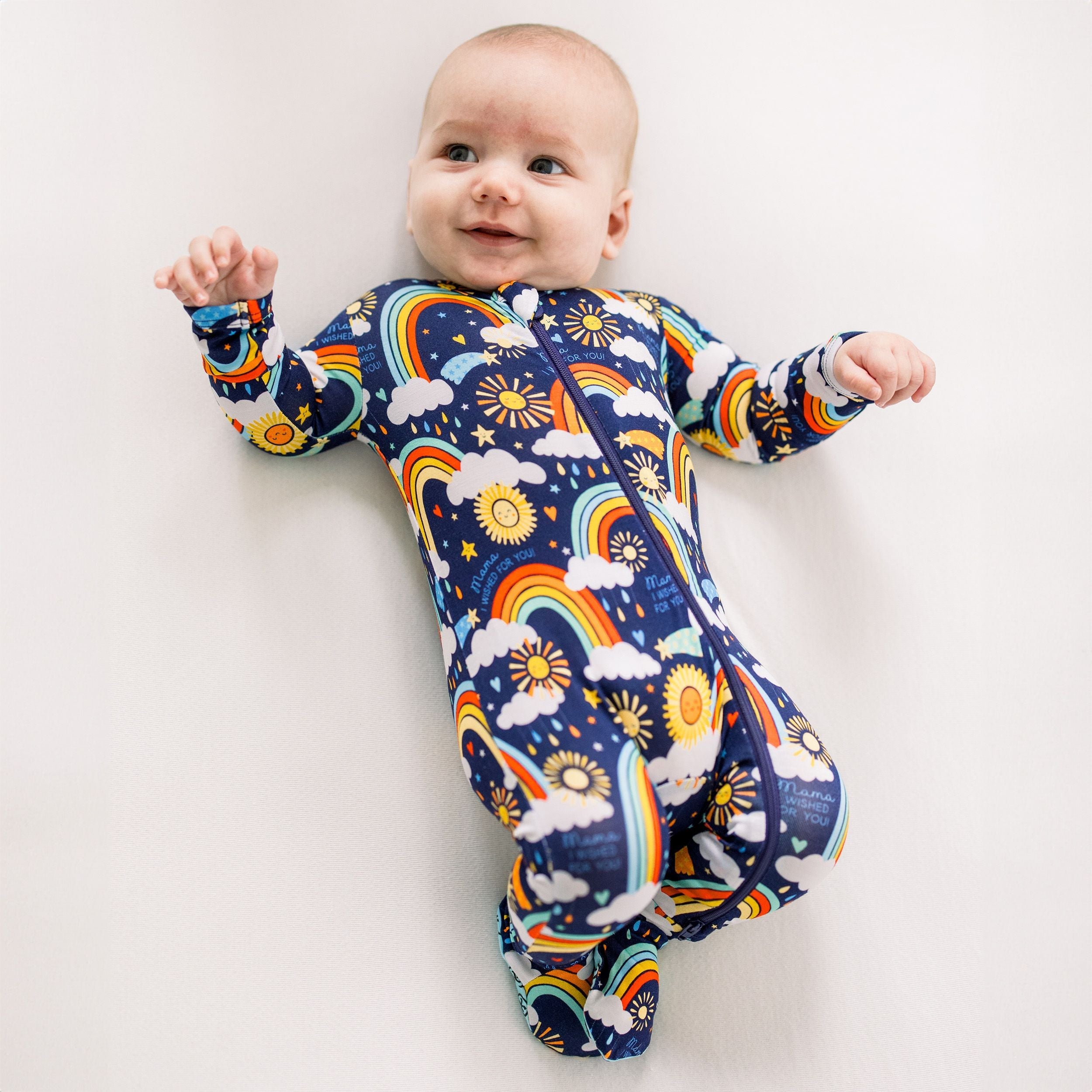 The Second-skin Footie | Here Comes The Sunshine (blue) | "mama, I Wished For You"