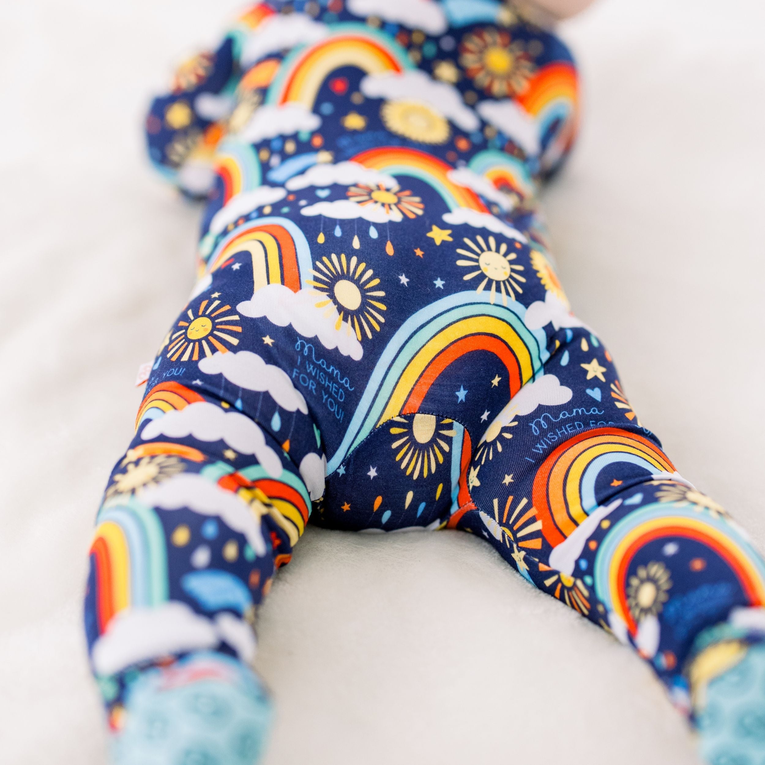 The Second-skin Footie | Here Comes The Sunshine (blue) | "mama, I Wished For You"