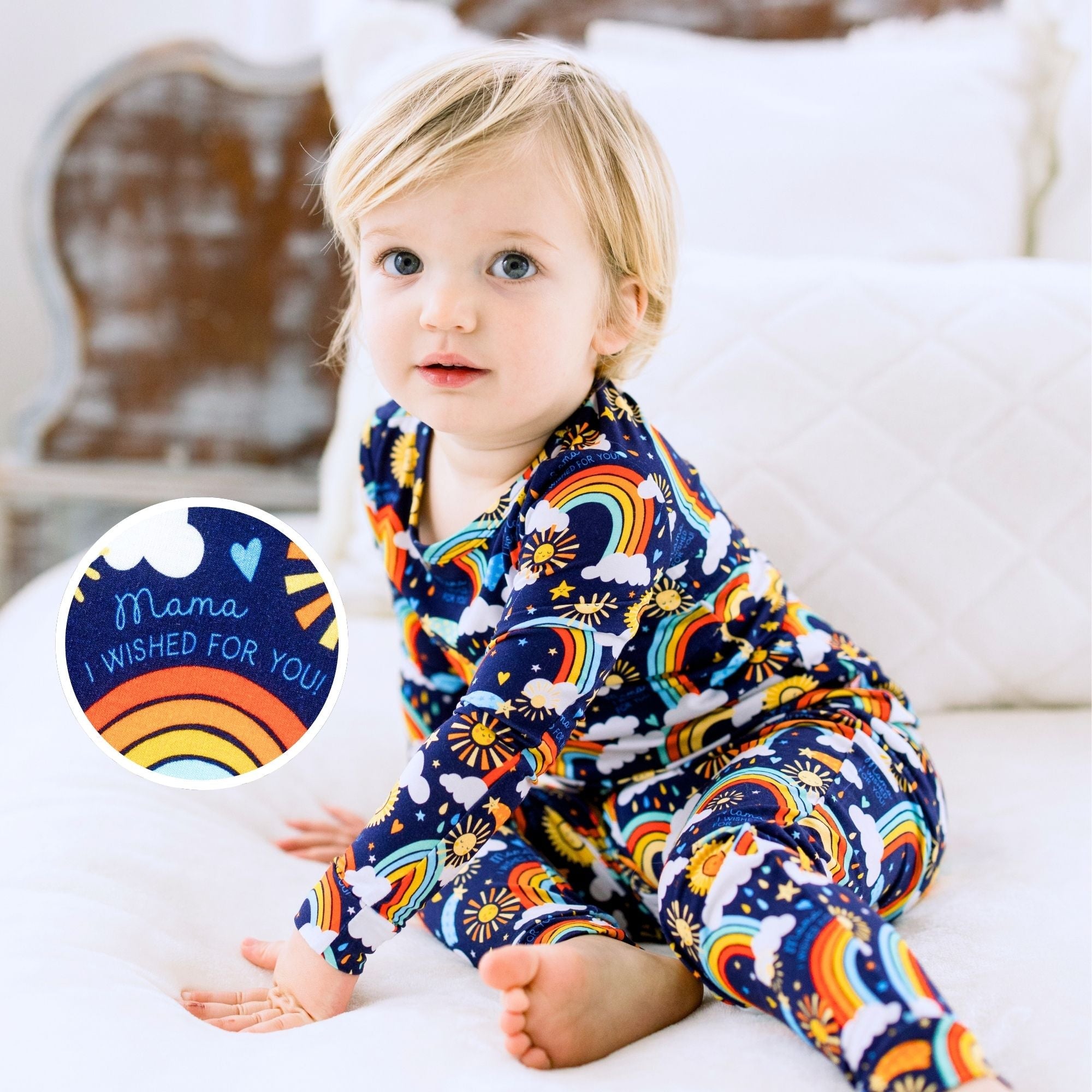 The Second-skin 2-piece Long Sleeve Pajama | Here Comes The Sunshine (blue)