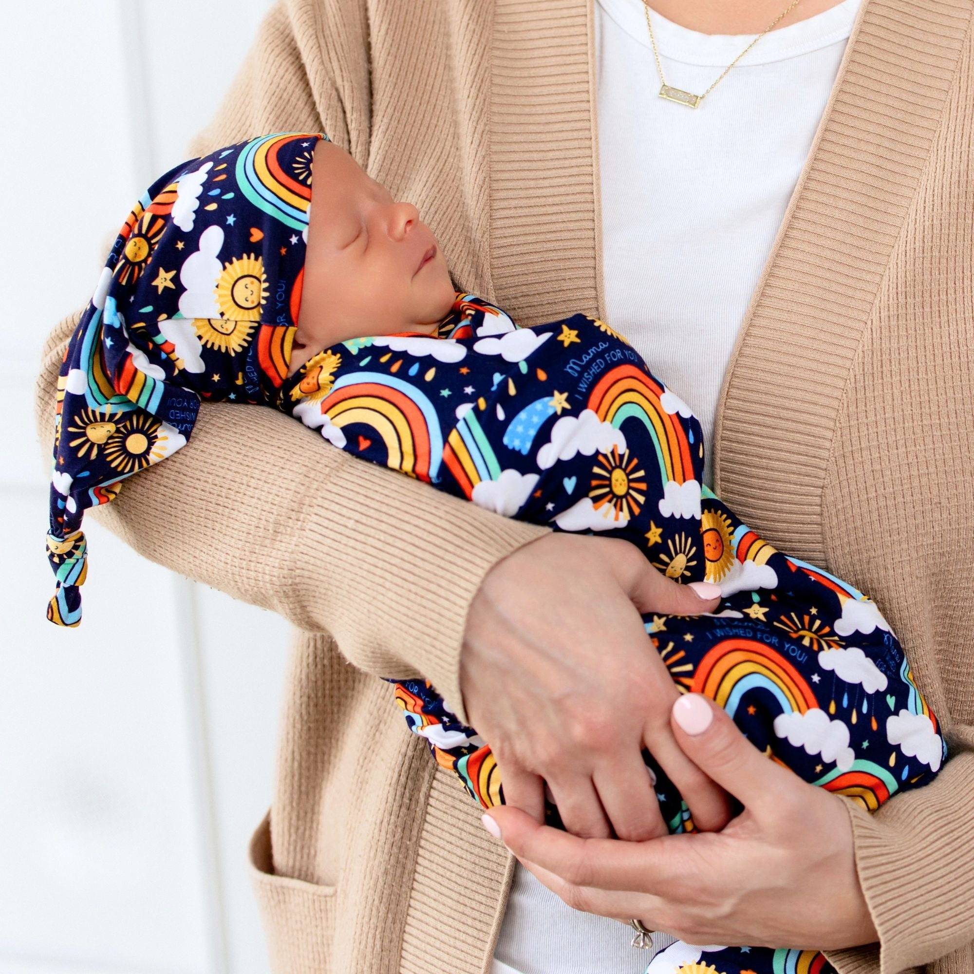 The Forever Swaddle Blanket | Here Comes The Sunshine (blue)