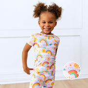 The Second-skin 2-piece Short Sleeve Pajama | Here Comes The Sunshine (pink)