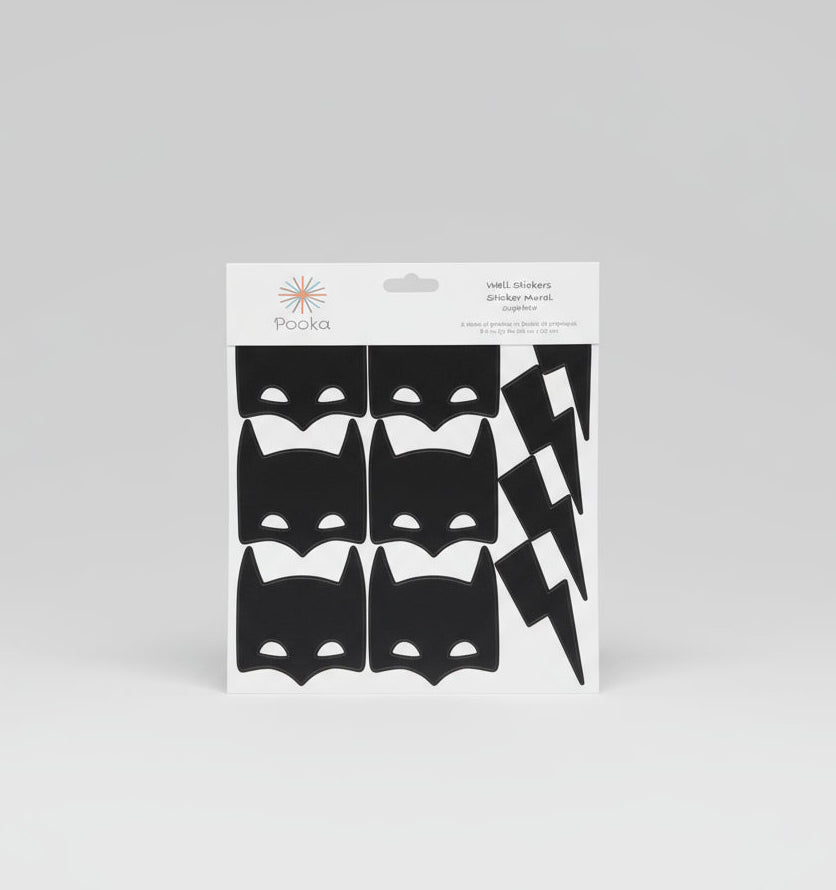 Superhero Reusable Wall Decal - Black (20 Pcs)