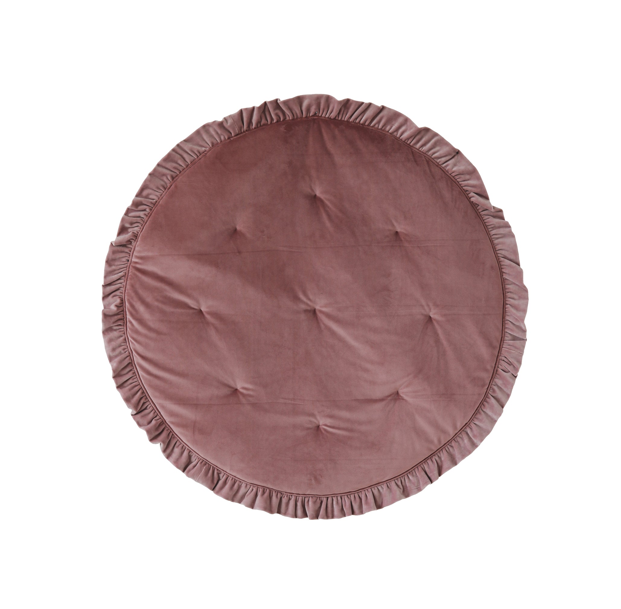 Soft Velvet Dirty Pink Mat With Frill