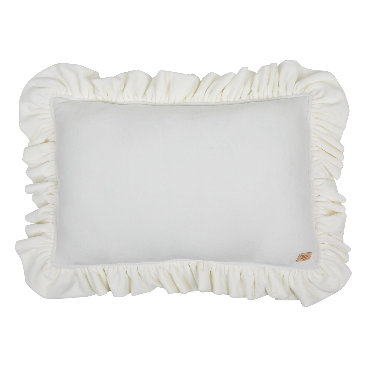 white Soft Velvet Pillow With Frill