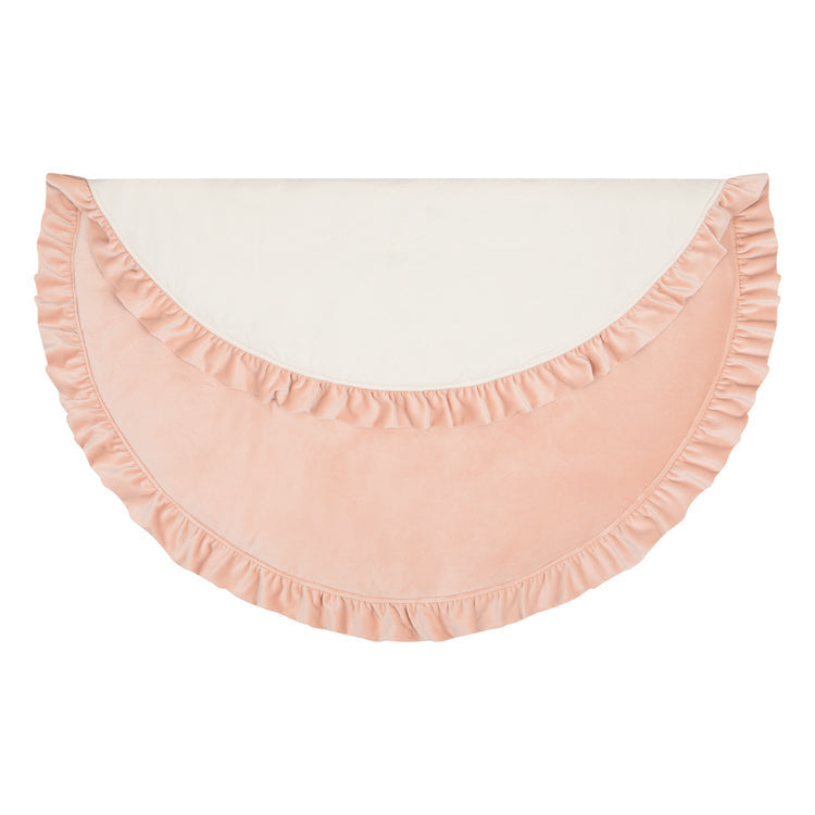 Soft Velvet Apricot Mat With Frill