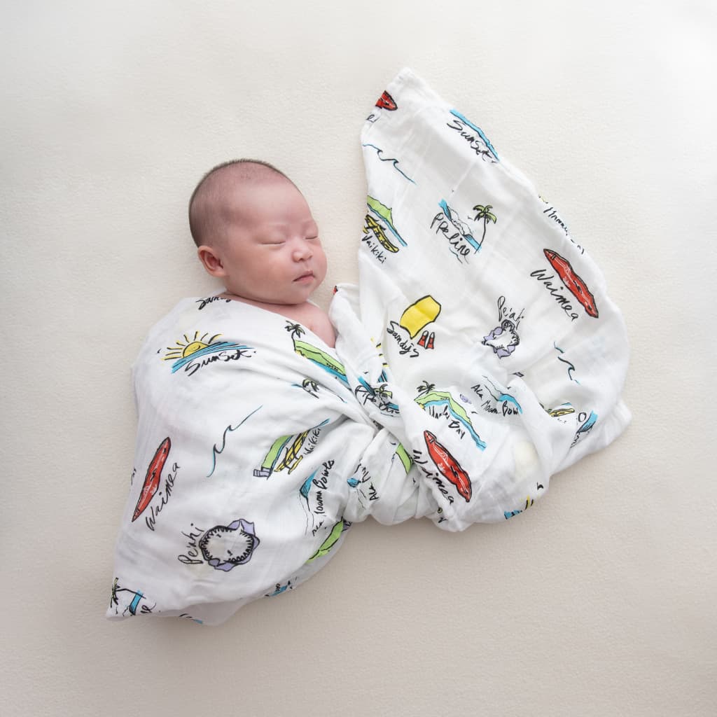 Surf Report Muslin Swaddle Blanket