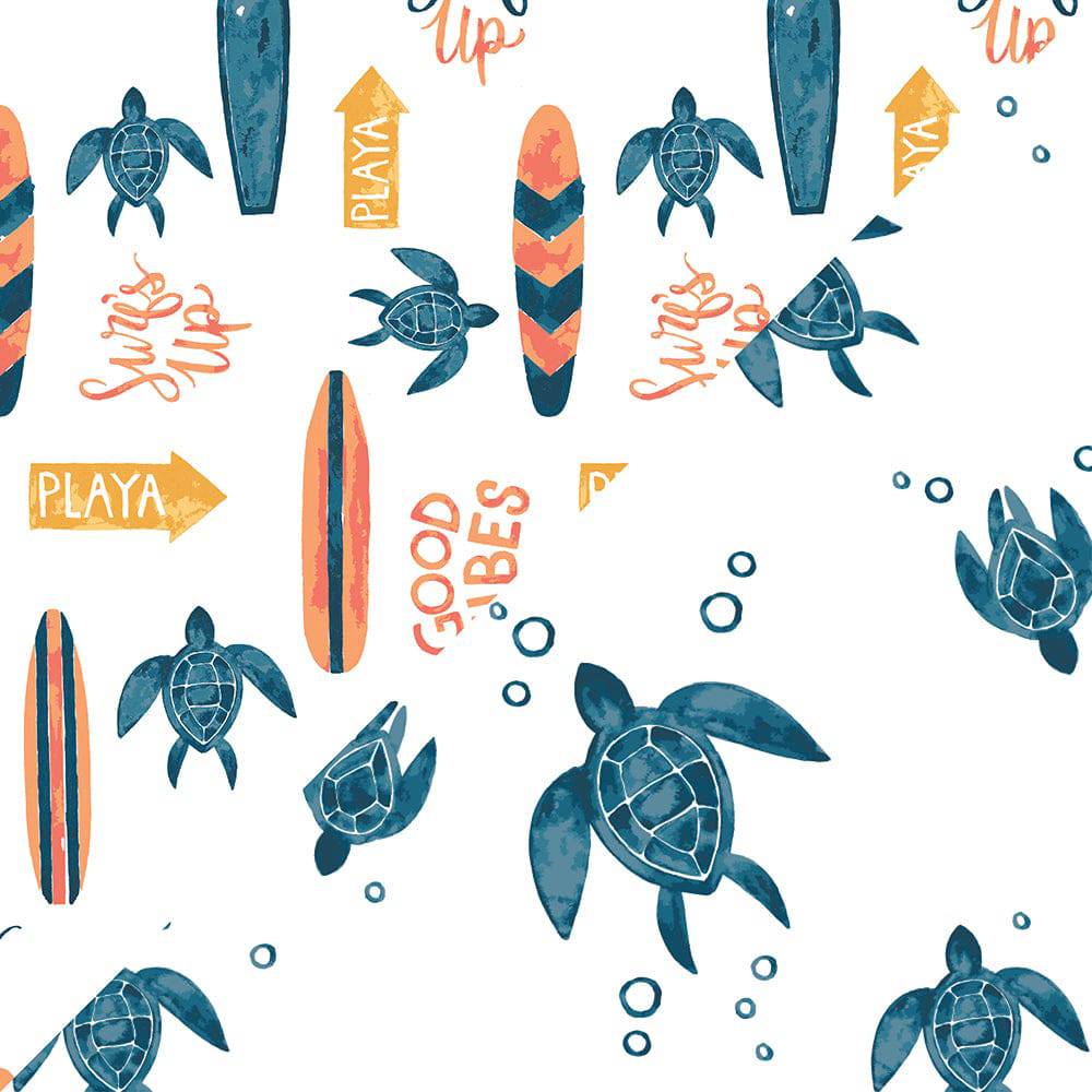 Surf + Sea Turtles Oh So Soft Muslin Burp Cloths