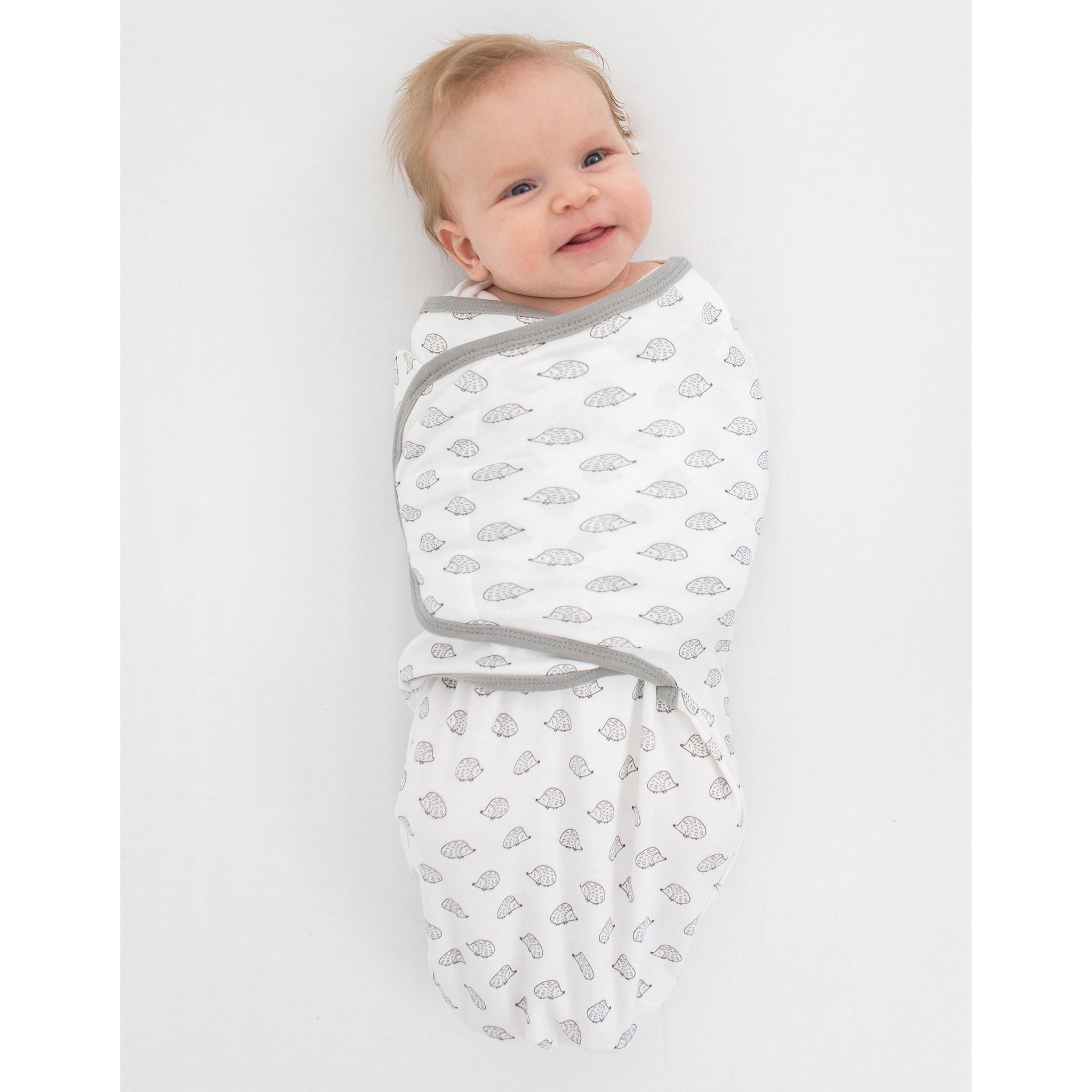 3 Swaddle Wraps - Tiny Arrows, Tiny Hedgehogs, Tiny Triangles, Grays With Touch Of Silver Shimmer