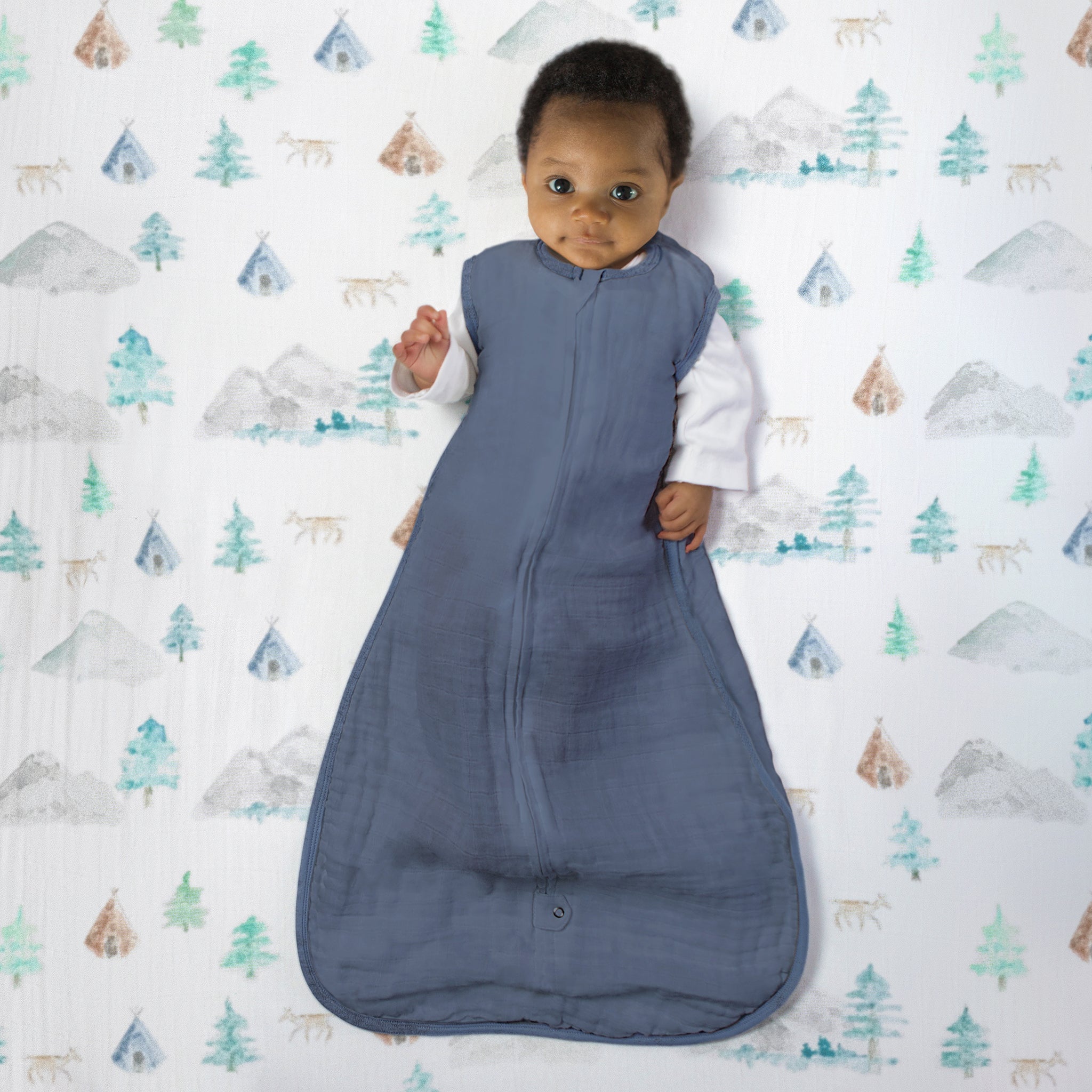 Muslin Non-weighted Zzzipme Sack - Denim