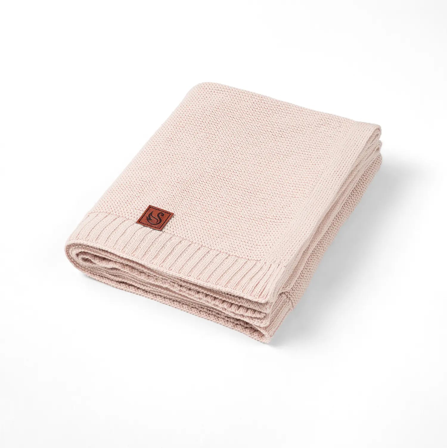 Classic Knit Cotton Baby Blanket In Beige