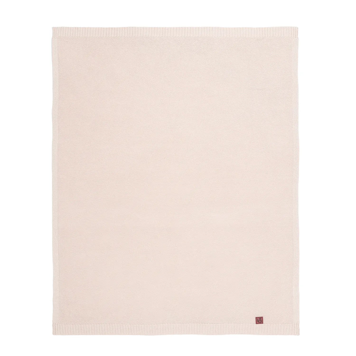 Classic Knit Cotton Baby Blanket In Beige