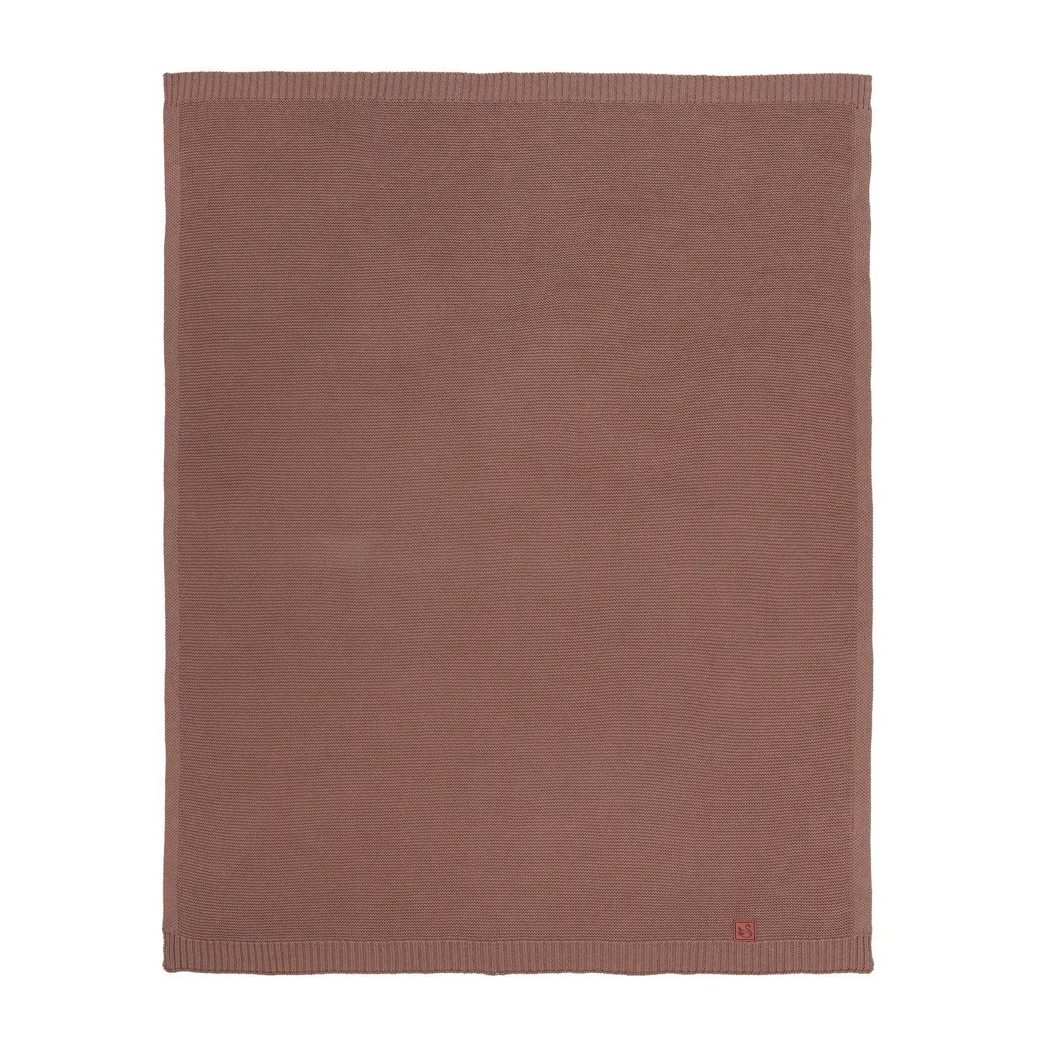 Classic Knit Cotton Baby Blanket In Mocha