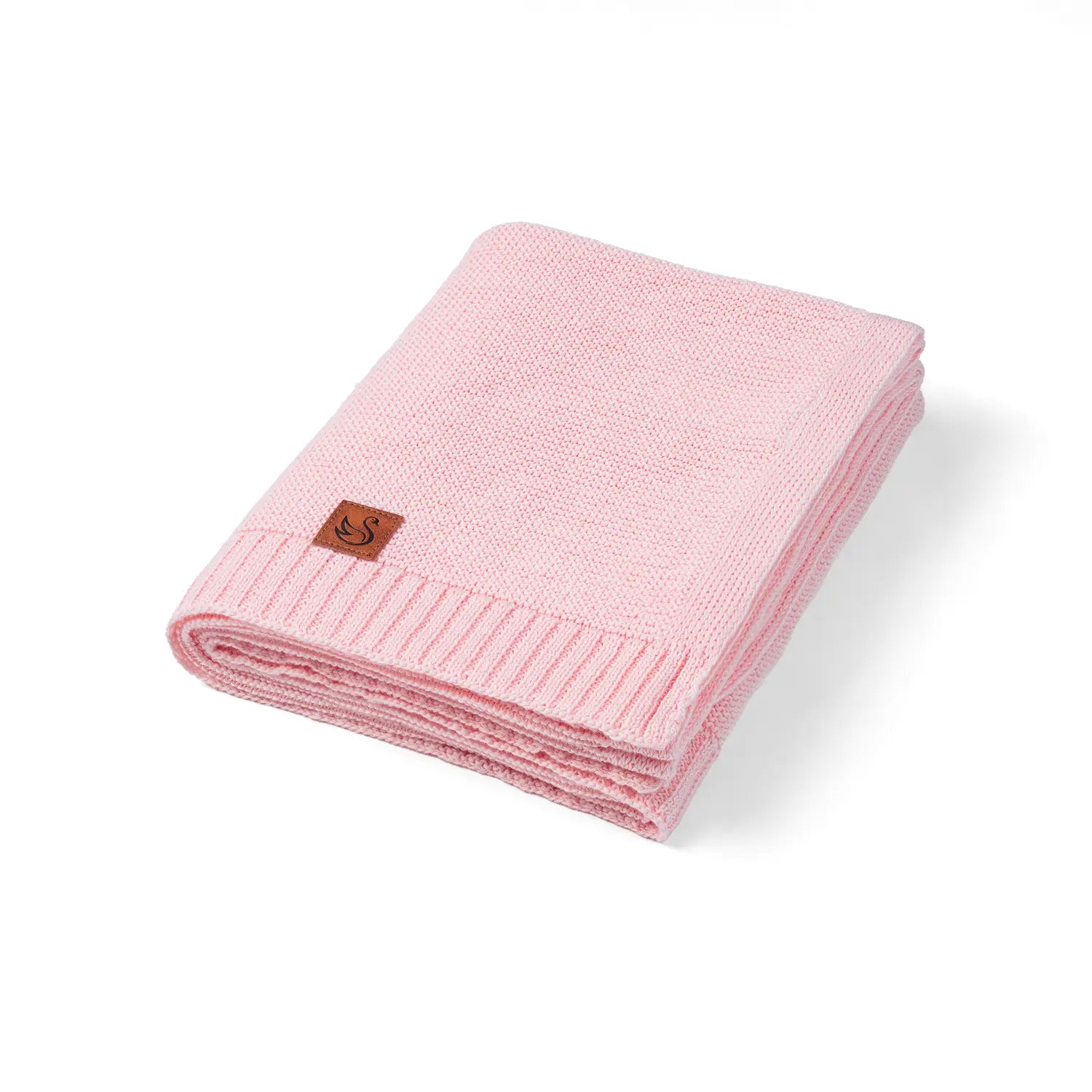 Classic Knit Cotton Baby Blanket In Pink