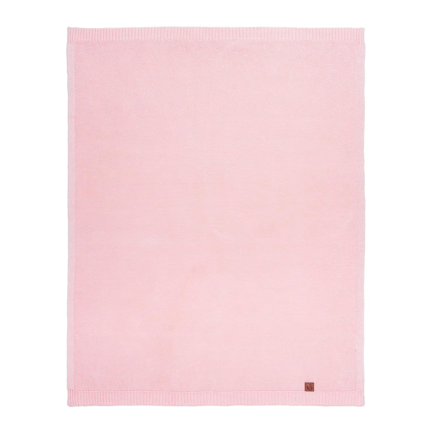 Classic Knit Cotton Baby Blanket In Pink