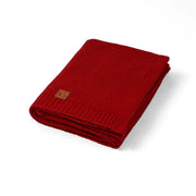 Classic Knit Cotton Baby Blanket In Red Xmas