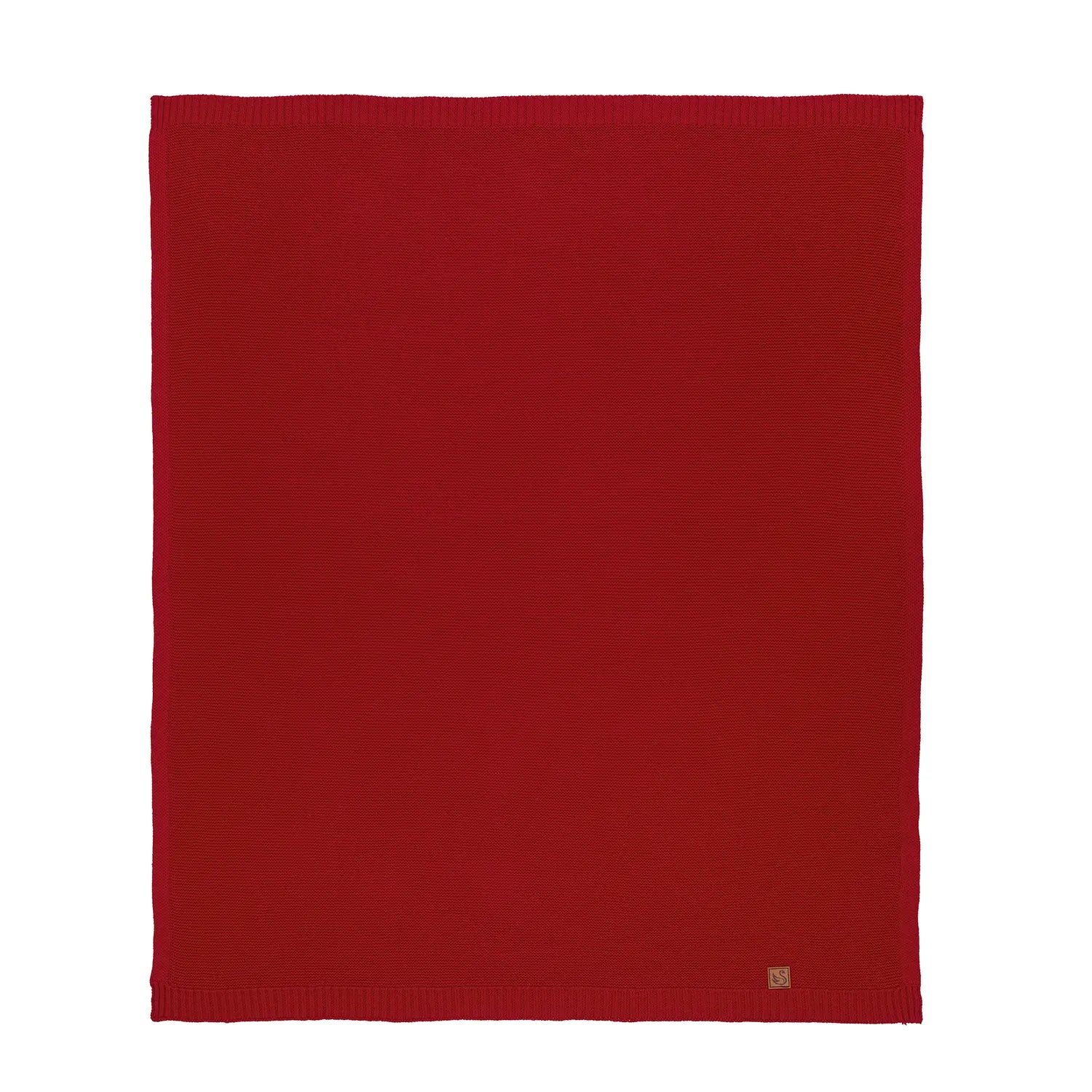 Classic Knit Cotton Baby Blanket In Red Xmas