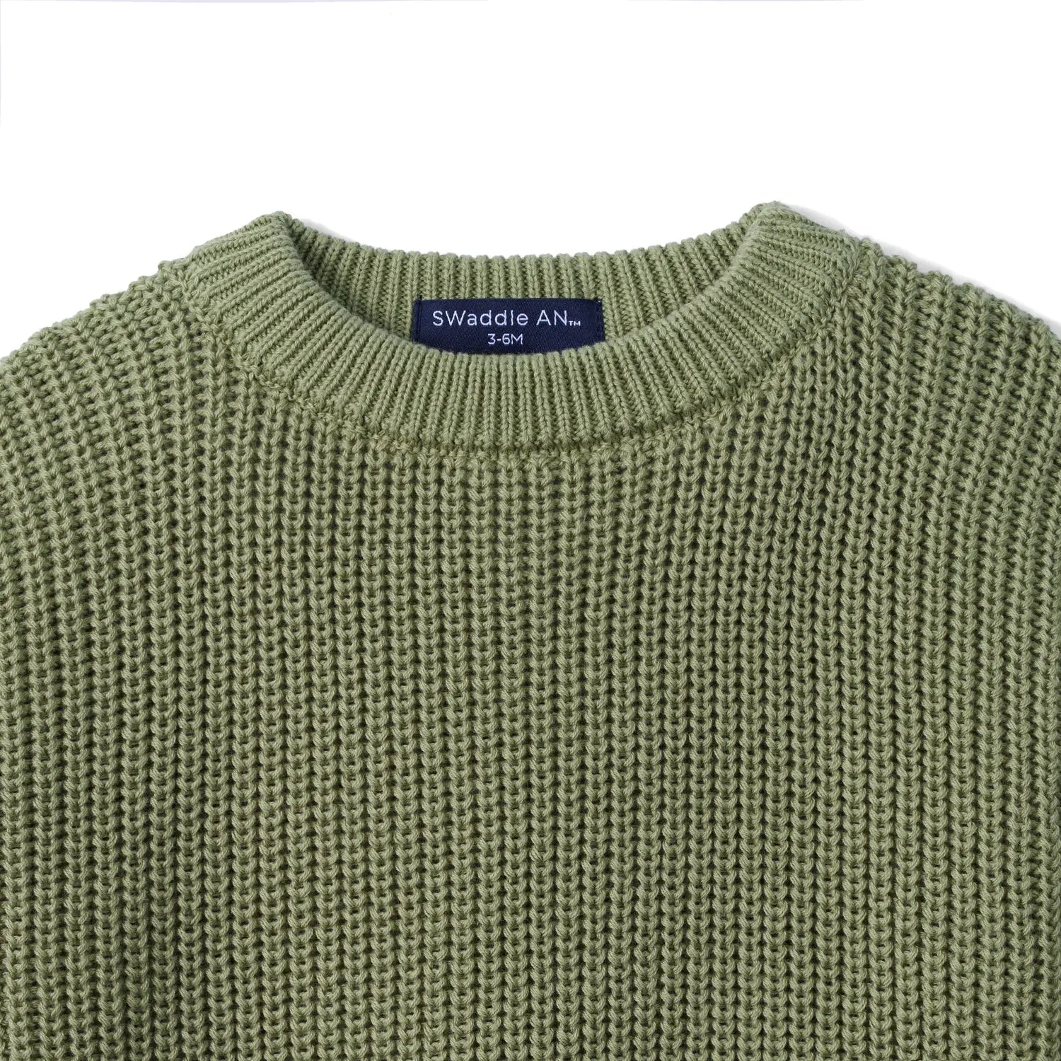 Classic Chunky Knit Baby Romper In Sage Green