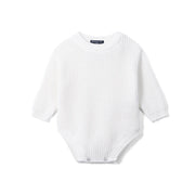 Classic Chunky Knit Baby Romper In White