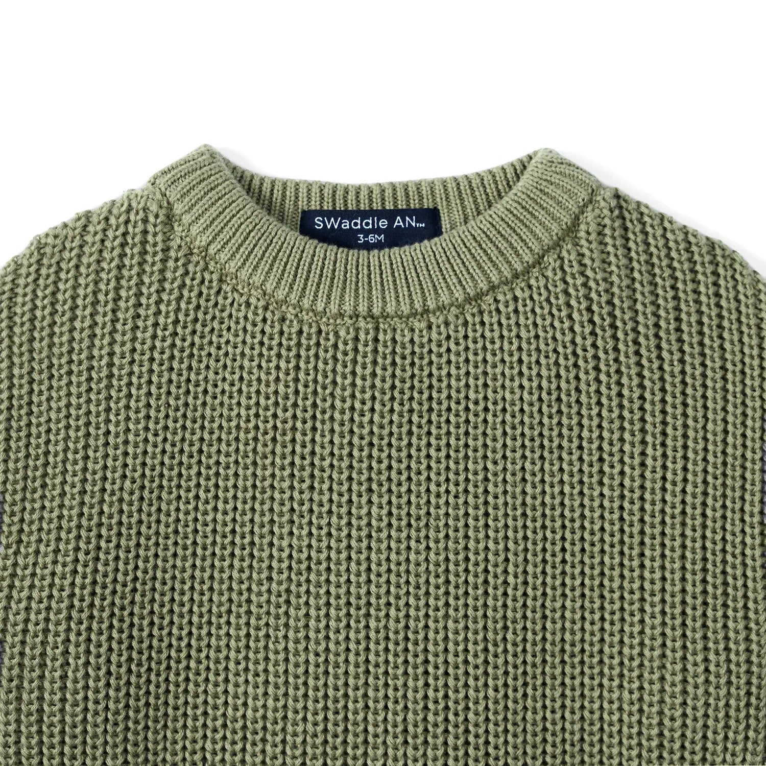 Ruffle Chunky Knit Baby Romper In Sage Green