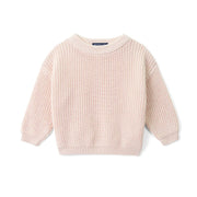 Classic Knit Baby Sweater In Beige