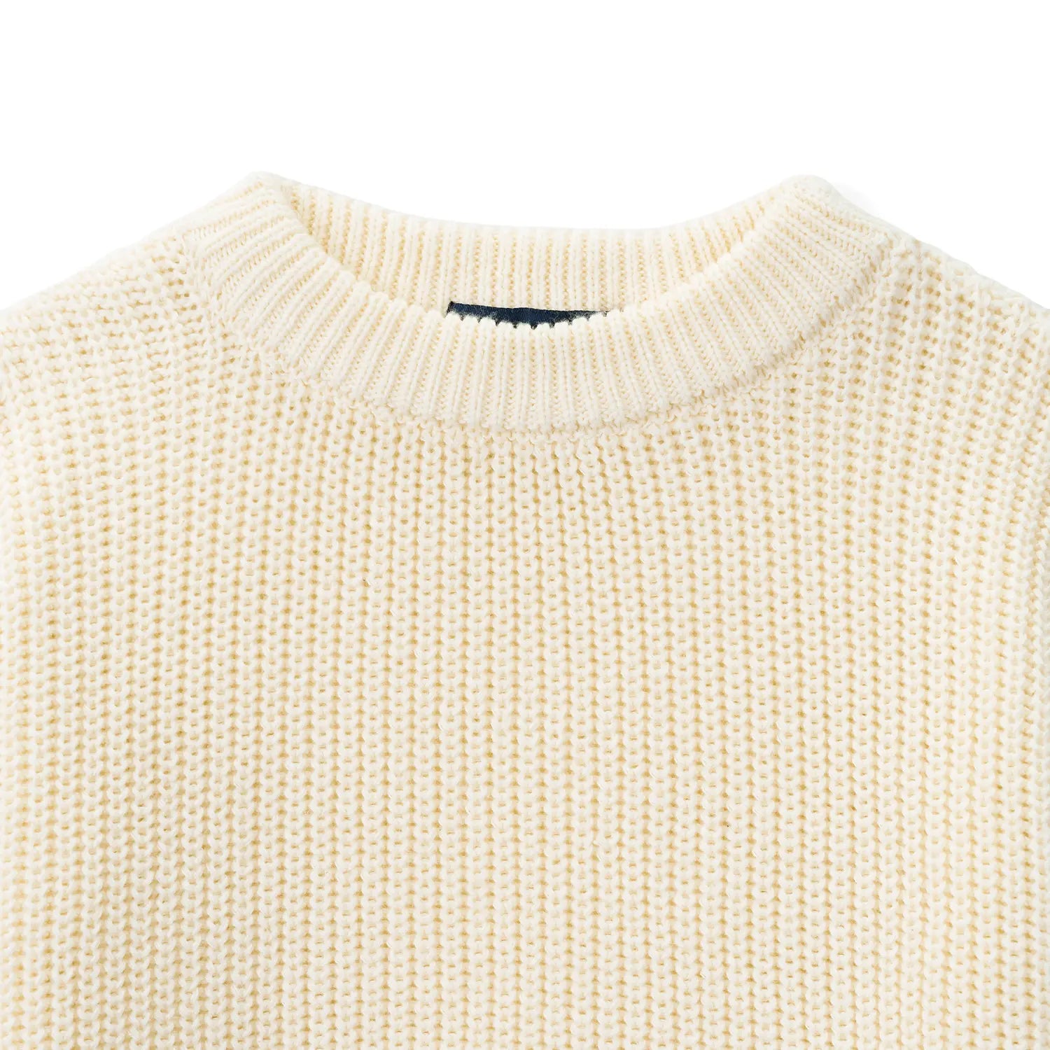 Classic Knit Baby Sweater In Cream